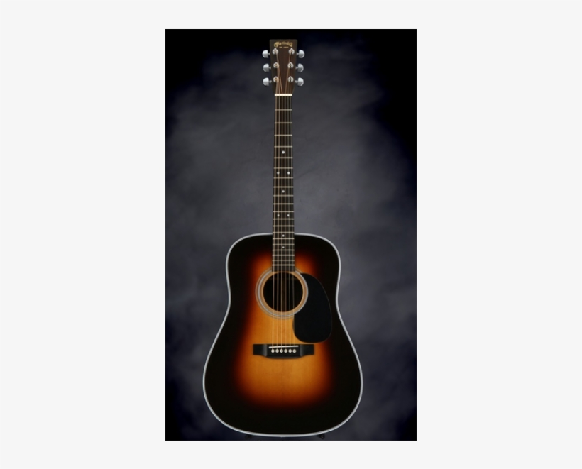 Martin Hd-28 Sunburst Guitar With Case - Acoustic Guitar, transparent png