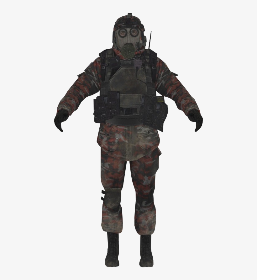 Vdv Gasmask Soldier Model Mw2 - Call Of Duty Black Ops Uniforms, transparent png