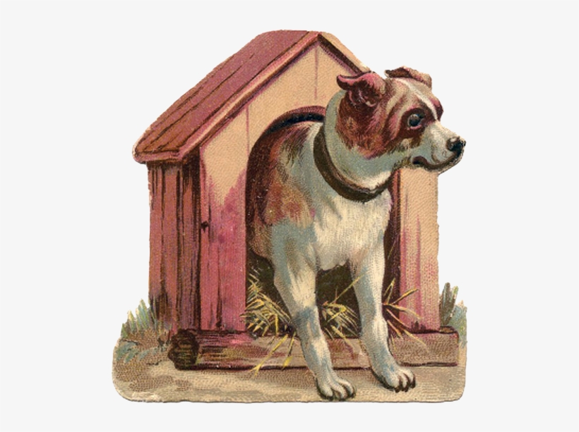 Vintage Images About Roses, Birds, Dogs, Cats, Child - Vintage Dog House, transparent png
