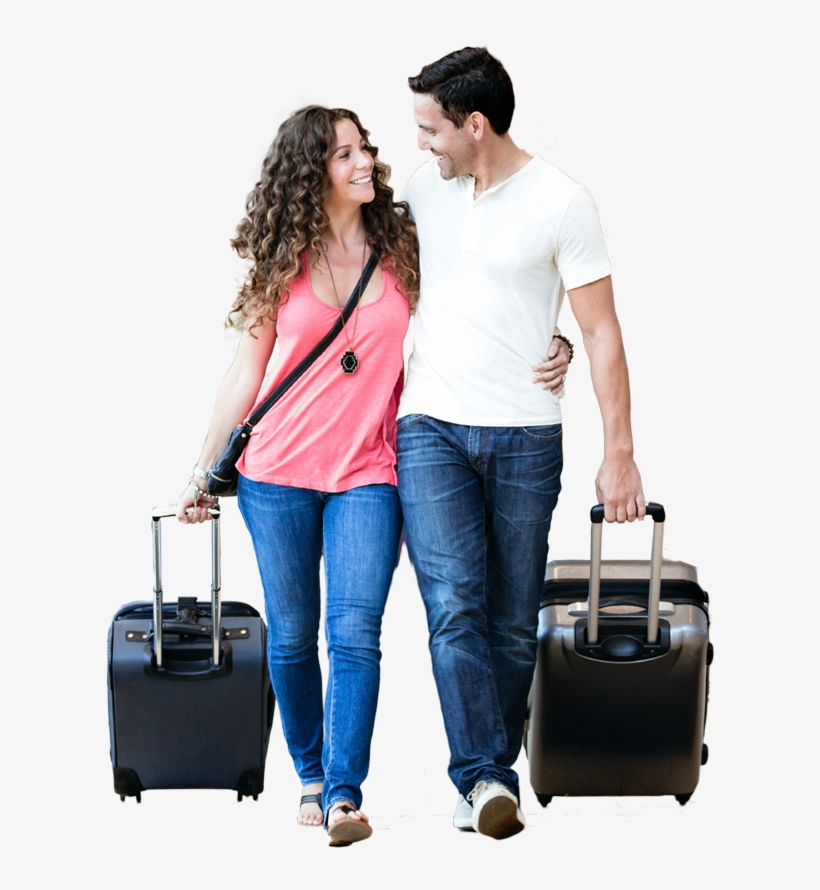 Couple Airport Png - Person With Luggage Png, transparent png