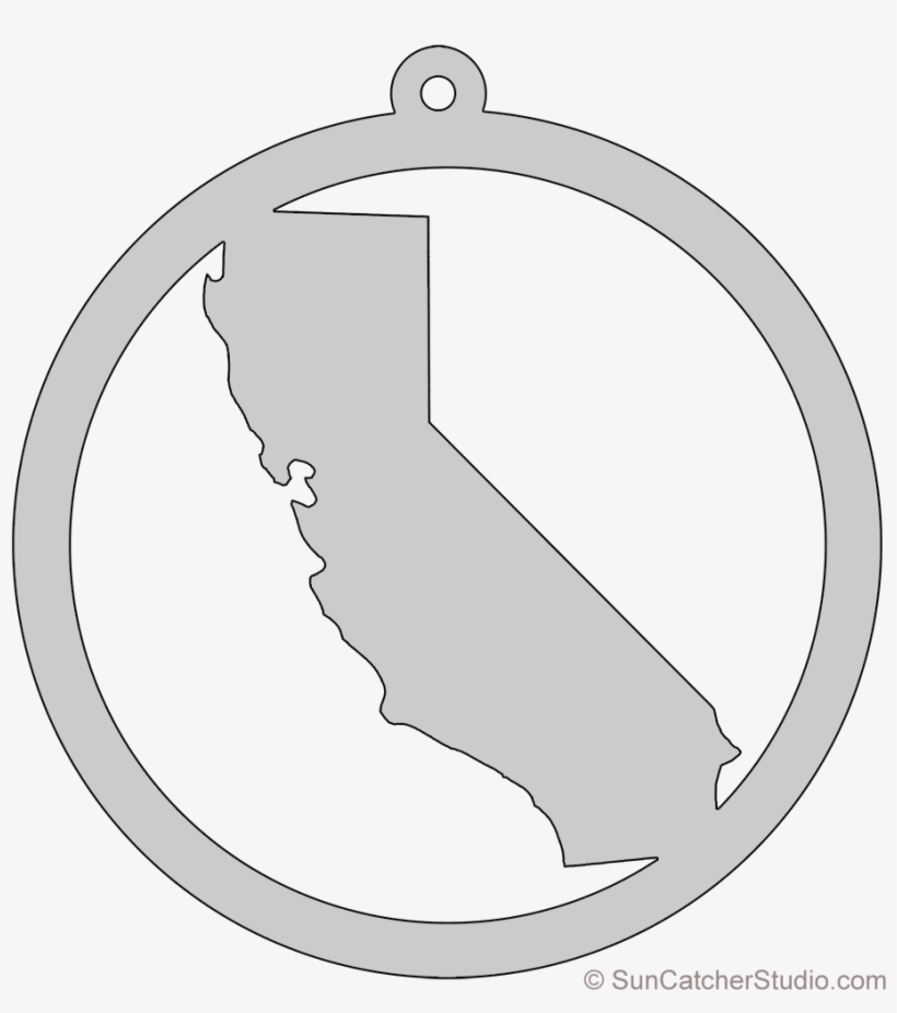 California Map Circle Free Scroll Saw Pattern Shape - Pattern, transparent png