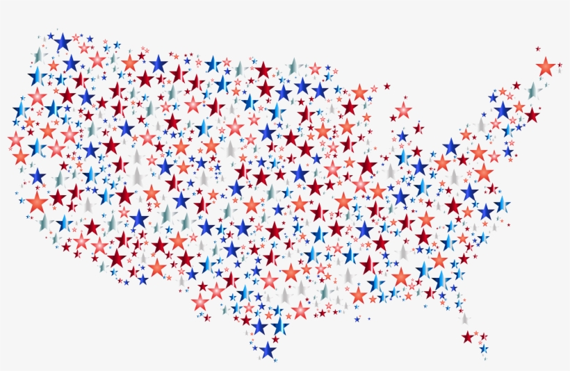 Map Clipart Usa Map - Estrellas Png Estados Unidos, transparent png