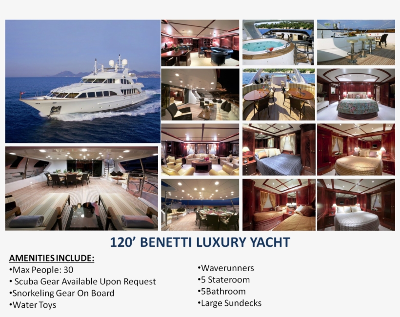 120′ Benetti Luxury Yacht - Benetti, transparent png