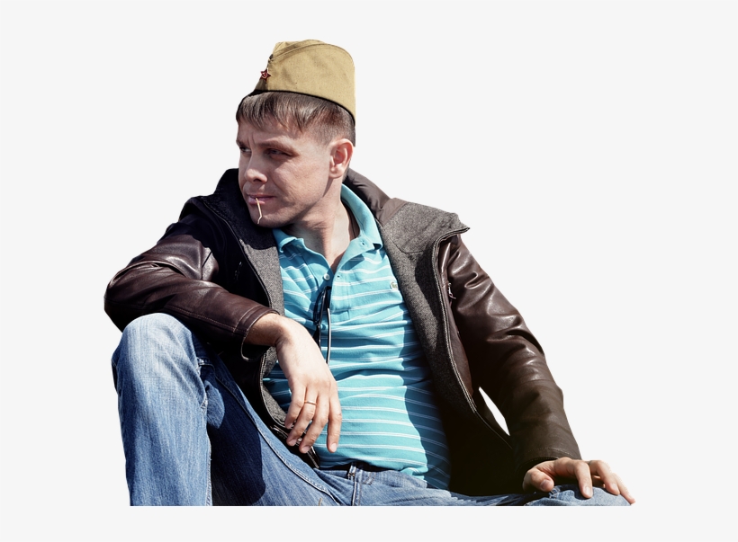 Guy, Sitting, Cap, Hat, Jacket, Shirt, Isolated - Sitting Gyuy, transparent png