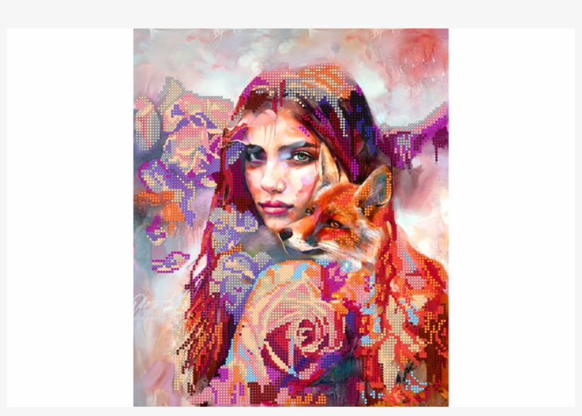 Набор Для Вышивки Бисером Point Art Воспоминание, Размер - Dimitra Milan Girl And Fox, transparent png