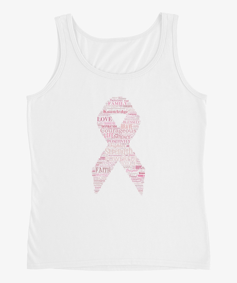 Image Of Pink Ribbon Breast Cancer Tank In Black, Grey, - Active Tank, transparent png