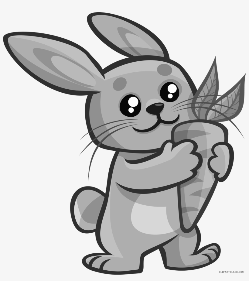 Bunny With Carrot Clipart - Bunny Clipart, transparent png