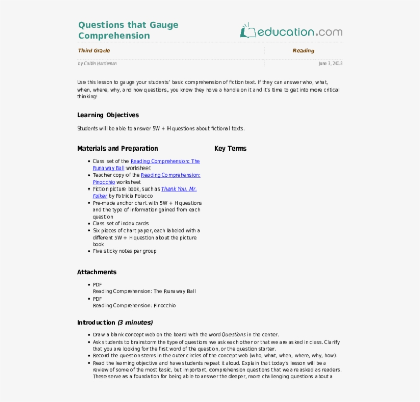 Questions That Gauge Comprehension - Detailed Lesson Plan On Interjections, transparent png
