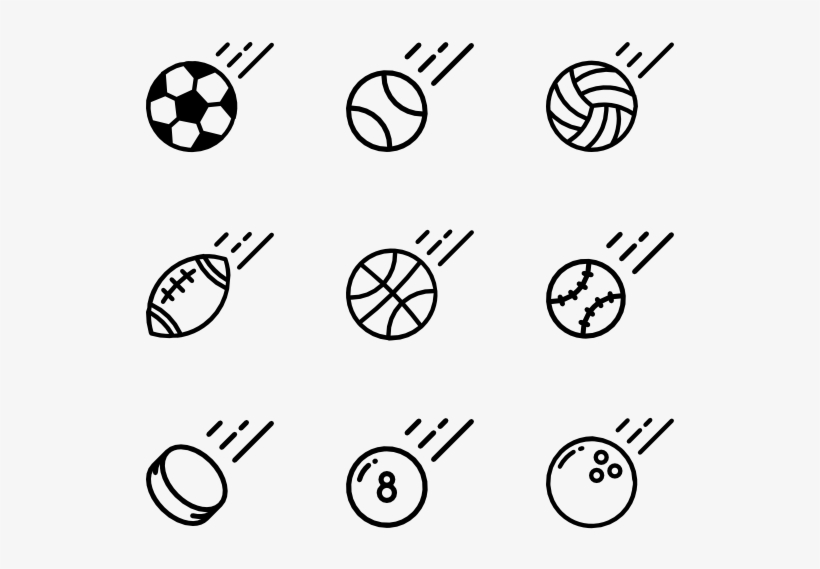 Linear Sports Balls - Sports Ball Vector Png, transparent png