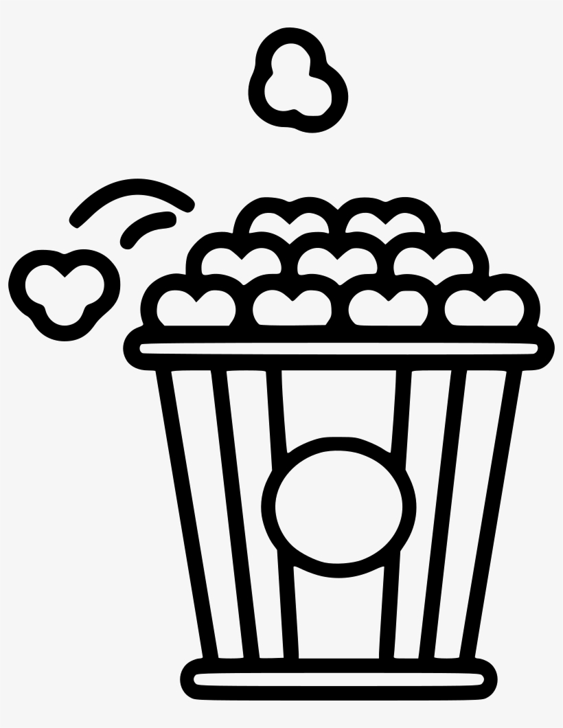Png File - Popcorn Png Icon Black, transparent png