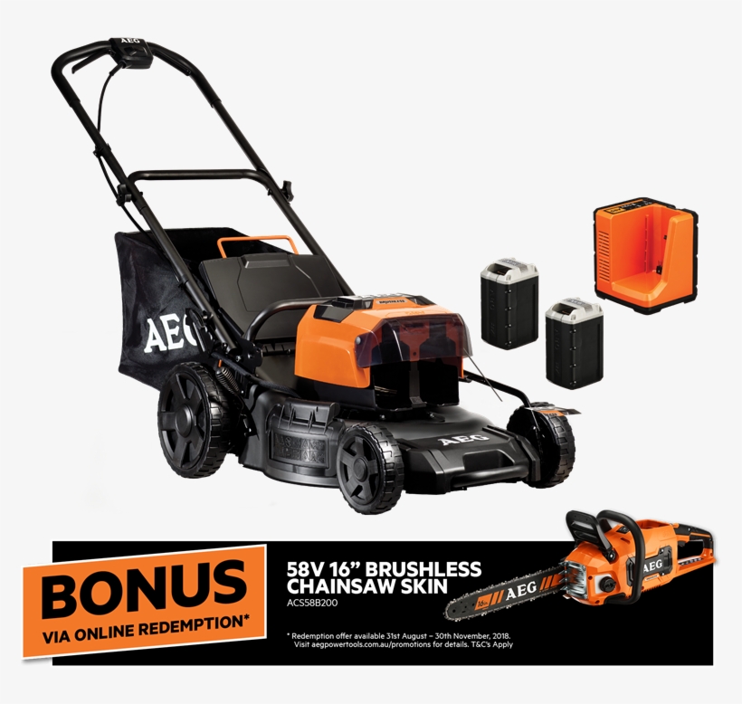Aeg 58v Brushless Lawn Mower Kit - Lawn Mower, transparent png