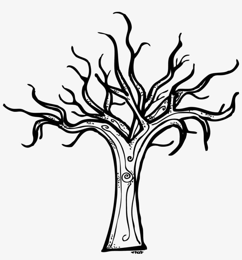 Black And White Dead Tree Clipart Cliparts And Others - Halloween Tree Coloring Page, transparent png