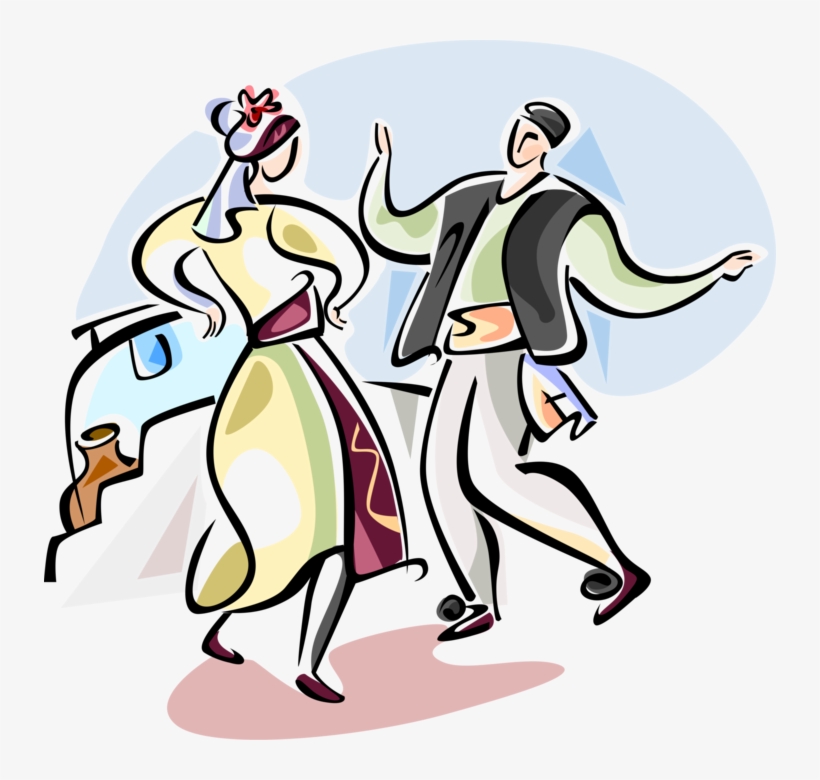 Traditional Greek Dancing Royalty Free Vector Clip - Greek Traditional Dance Png, transparent png