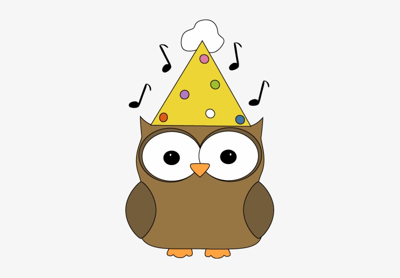 Musical Party Owl Clip Art - Owl With A Birthday Hat, transparent png