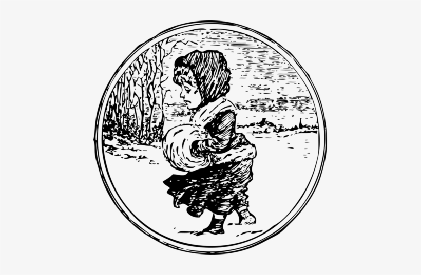 Sad Girl In The Snow - Sad Girl Clip Art, transparent png