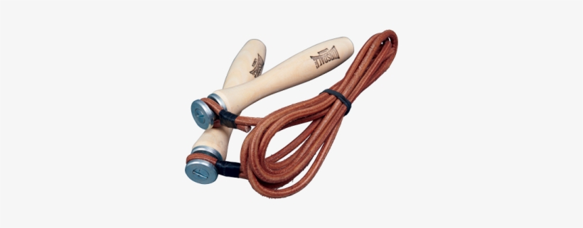 Quick View - Lonsdale Leather Skipping Rope With Wooden Handles,, transparent png