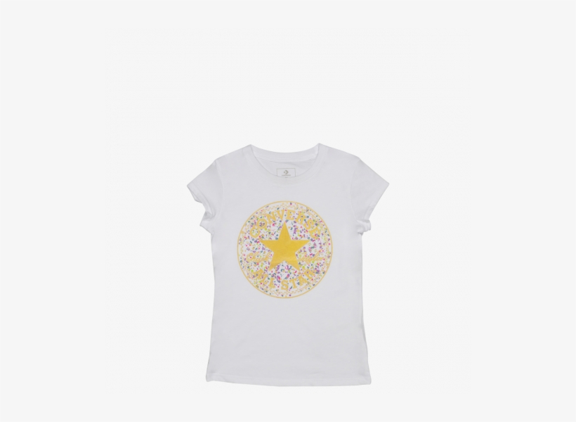 Girls Birthday Confetti Chuck Patch Youth T Shirt White - Active Shirt, transparent png