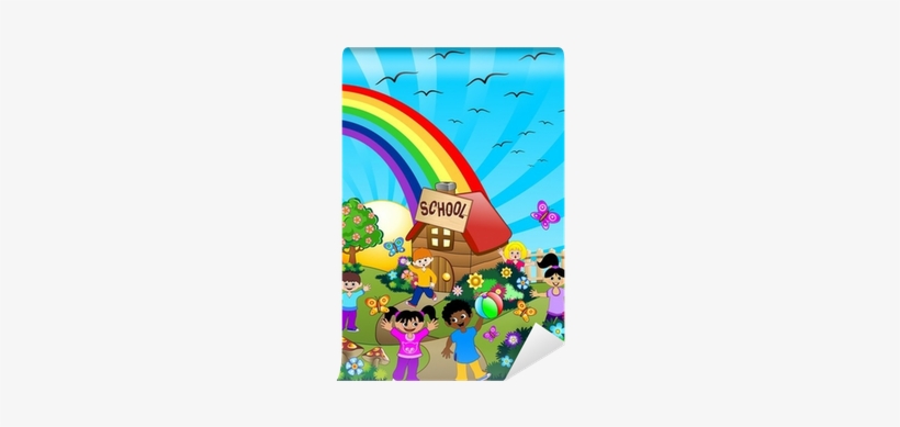 Bambini A Scuola Children At School Vector Wall Mural - School, transparent png