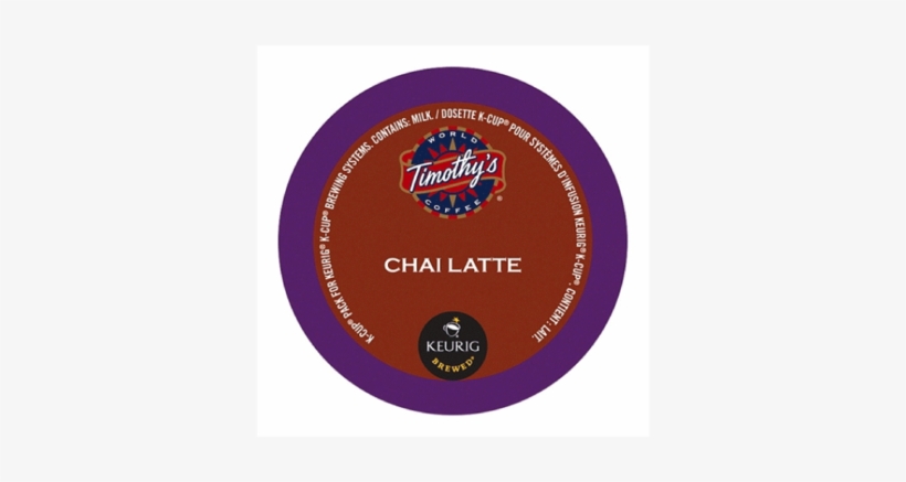 Timothy's Indulgence Chai Latte K-cup® Pods - Timothy's Chai Latte K-cup Portion Pack, White, transparent png