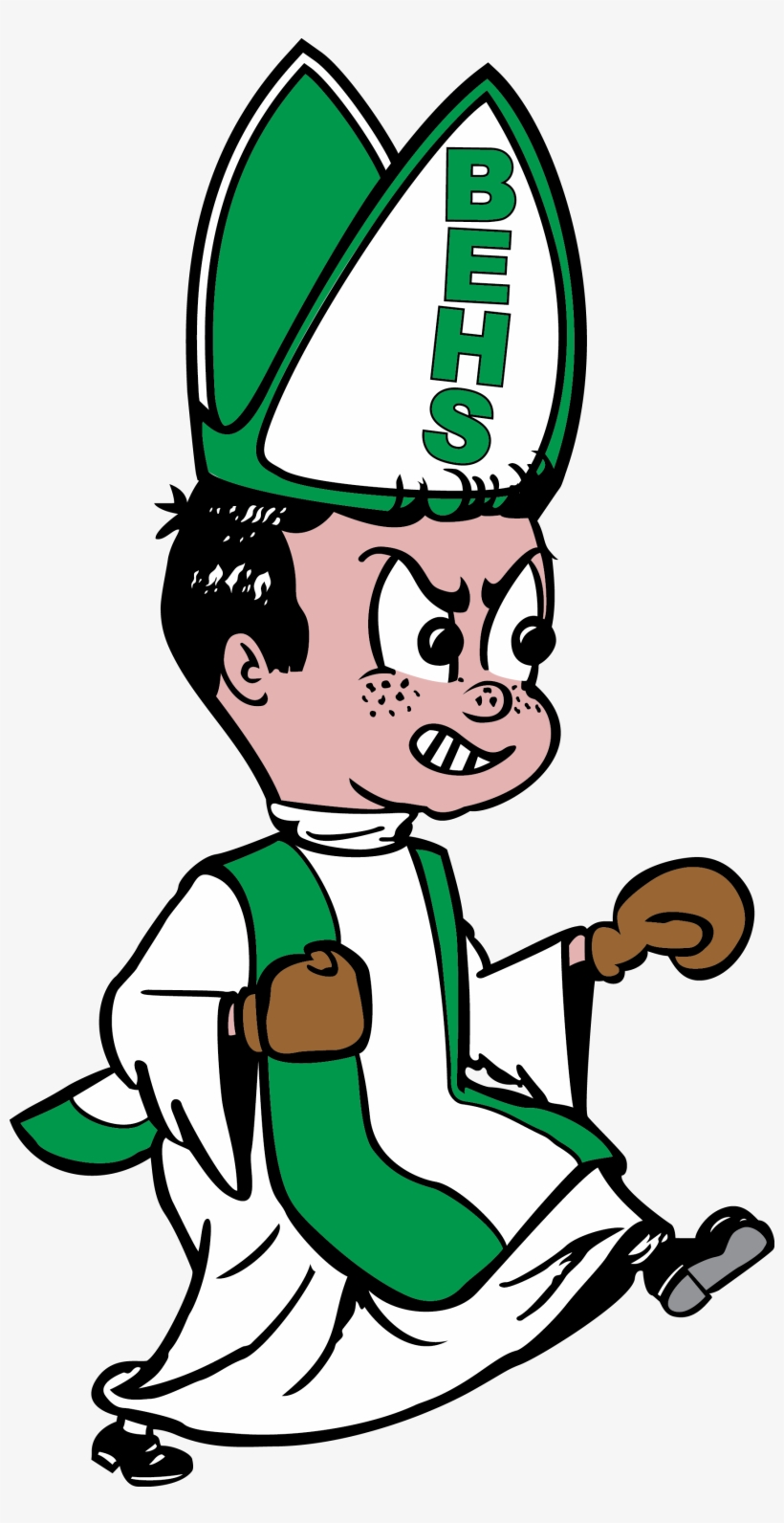 Battling Bishops Vector Original Hat Font Facing Right - Bishop England High School Mascot, transparent png