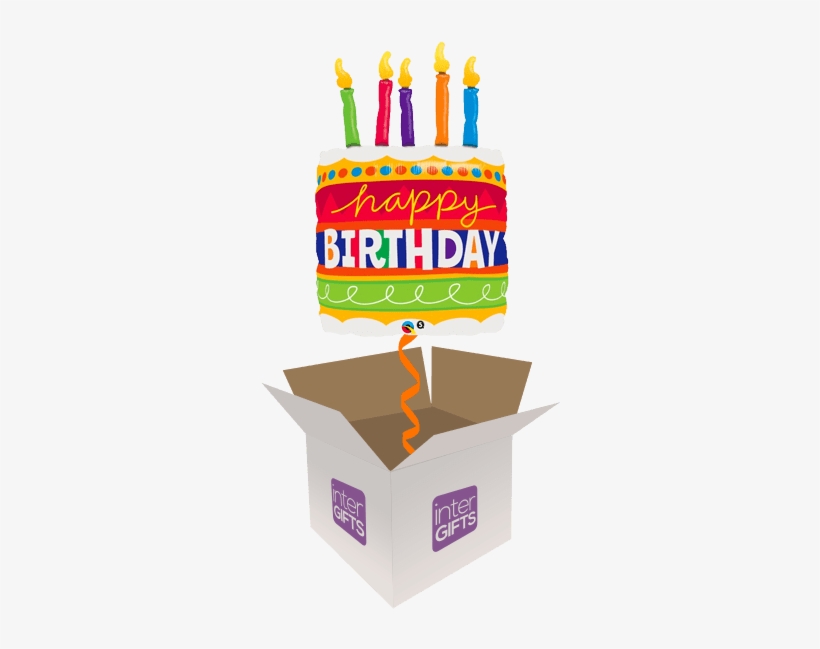 35″ Happy Birthday Cake - Mylar Balloons Bouquet Birthday, transparent png