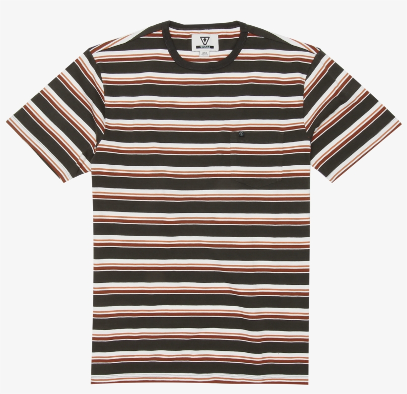 Noser Pocket Knit Tee - Green And Black Striped Shirt, transparent png