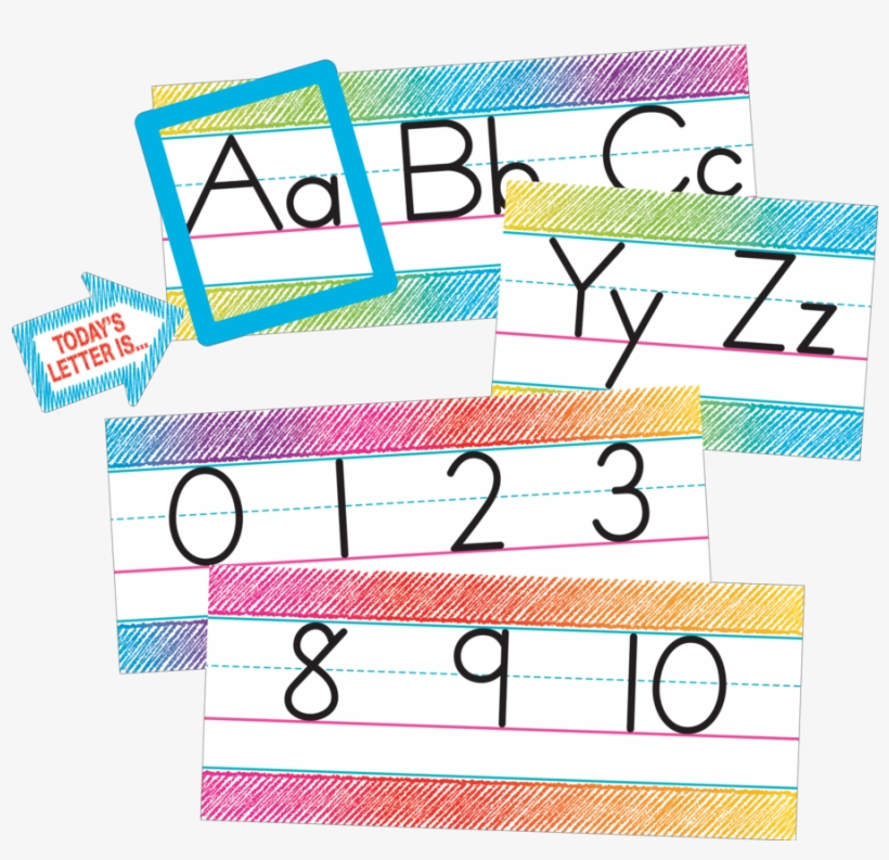 Tcr3052 Colorful Scribble Alphabet Line Bulletin Board - Colorful Scribble Calendar Set, transparent png