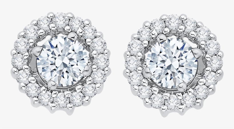 Ej0005-04w - Halo Diamond Stud Earrings Designs, transparent png