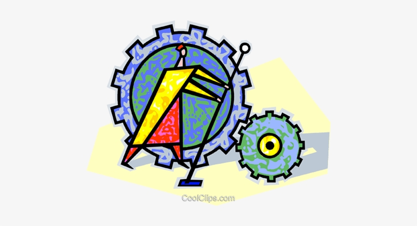 Human Form With Mechanical Gears Royalty Free Vector - Simple Machines Clip Art, transparent png