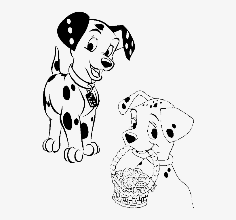 101 Dalmatians Easter Egg Coloring Page - 101 Dalmations, transparent png