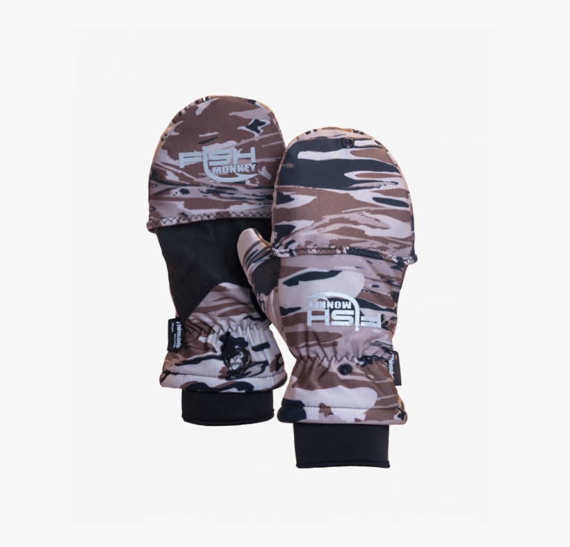 Fm25 Tundra Insulated Mitten Glove “ice Fishing Ready” - Fish Monkey Tundra Gloves - Camo L, transparent png