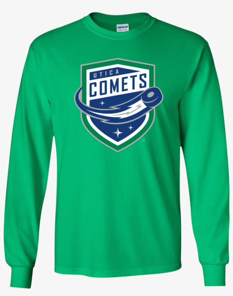 Utica Comets Primary Logo Youth Long Sleeve T-shirt - Utica Comets, transparent png