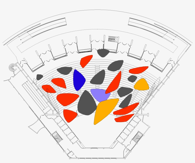 Dibujo En Planta Del Aula Magna Con Las Nubes Acústicas - Illustration, transparent png