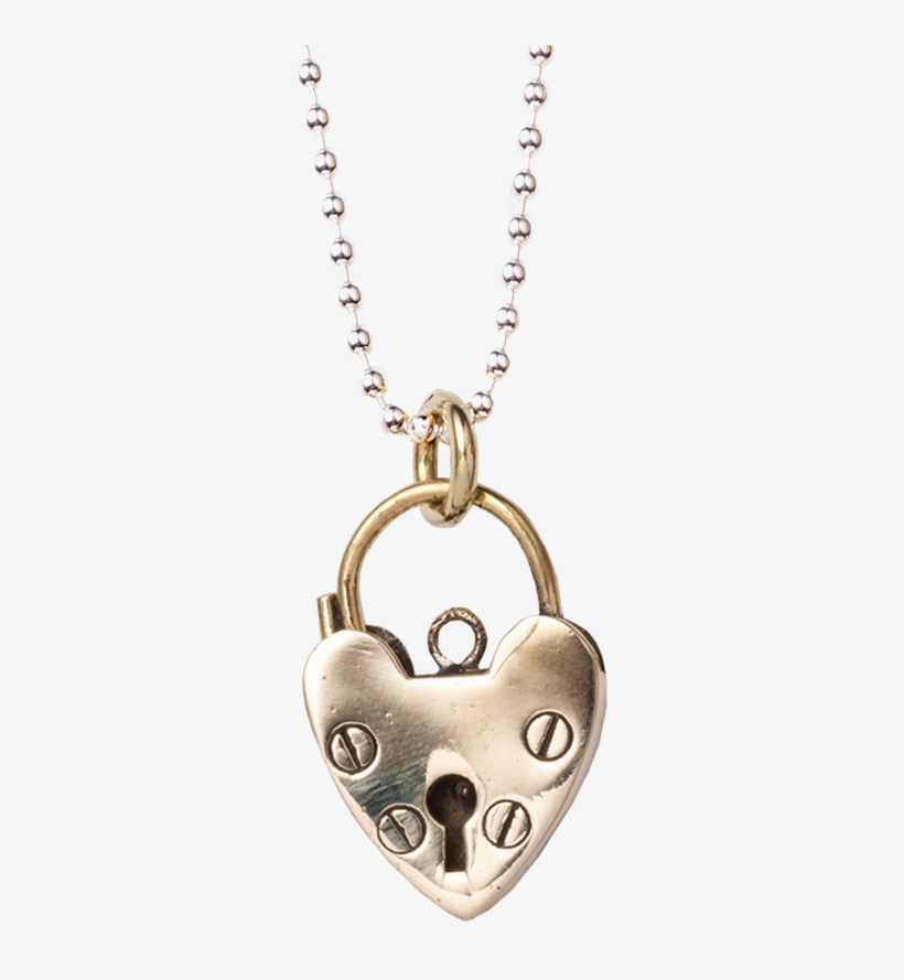 Small Heart Necklace Brass - Locket, transparent png