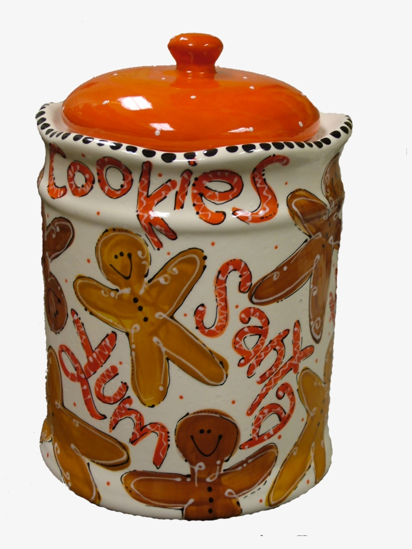 Hand Painted Diy Christmas Gingerbread Cookie Jar - Cookie, transparent png