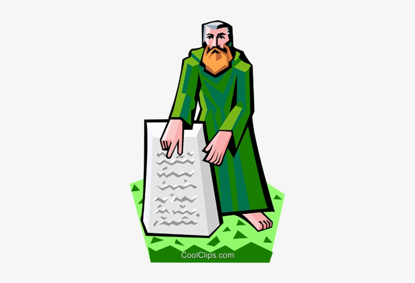 Moses With The Ten Commandments Royalty Free Vector - Moses, transparent png