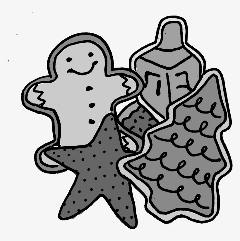 Filling Your Cookie Jar With Many Holiday Treats - Line Art, transparent png