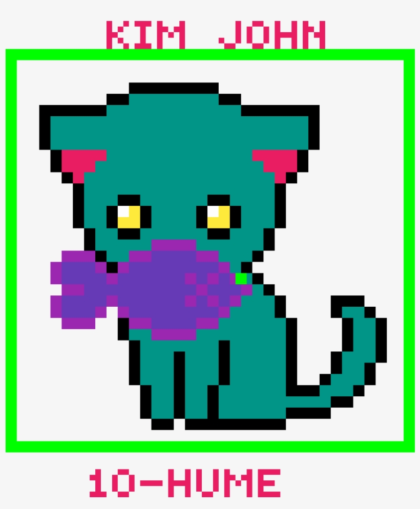 Hahaha - Purple Cat Pixel Art, transparent png