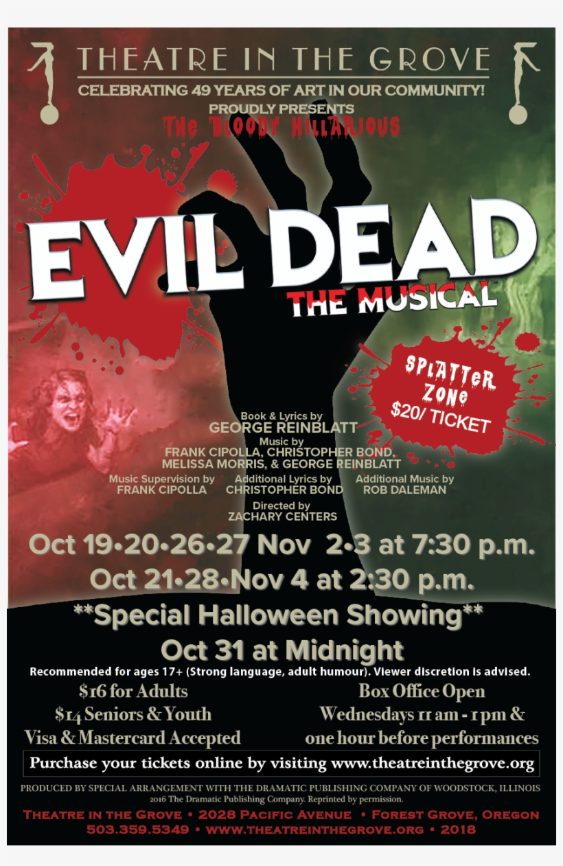Finalevil Dead Poster Evil - Theatre In The Grove, transparent png