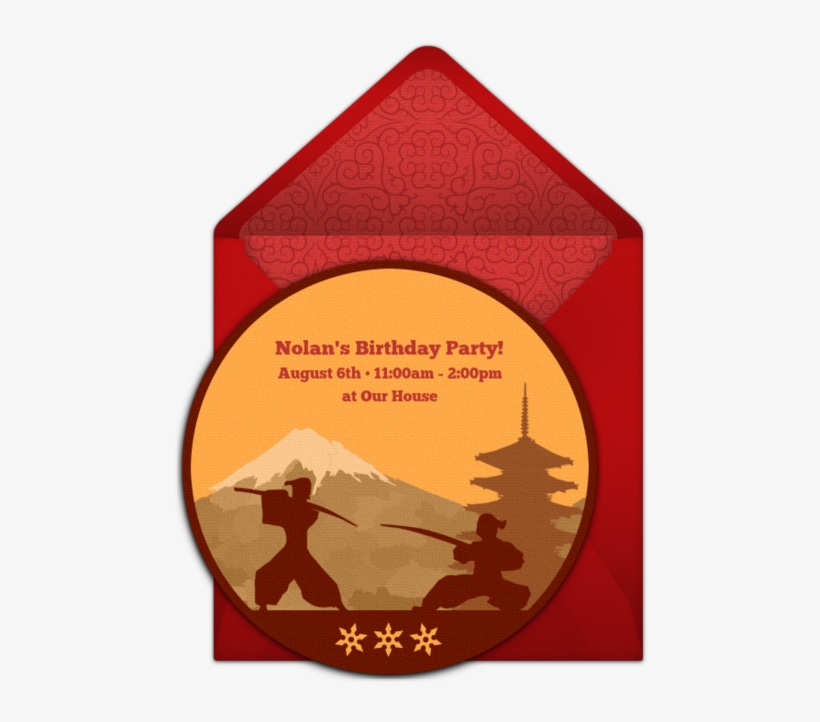 Samurai Silhouette Online Invitation - Emblem, transparent png
