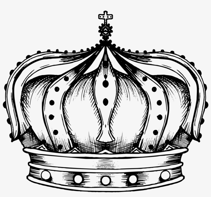 Vintage Crown Line Art - Clip Art, transparent png