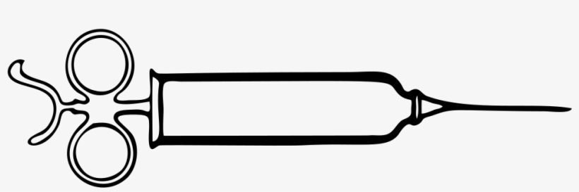 Vintage Syringe Line Art - Clip Art, transparent png