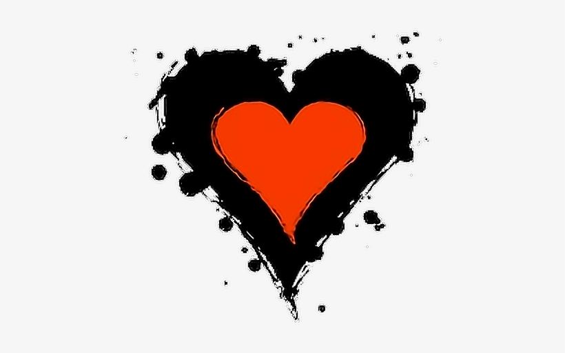 Hearts Heart Backgrounds Background Grunge Grungeeffect - Corazon Negro Y Azul, transparent png