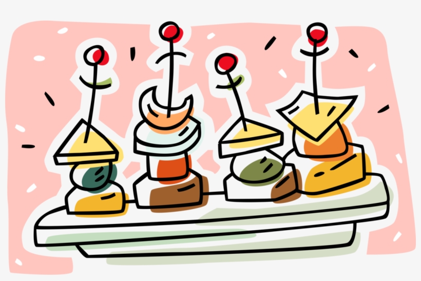 Vector Illustration Of Hors D'oeuvres Canapé Starter - Hors D Oeuvre Clip Art, transparent png
