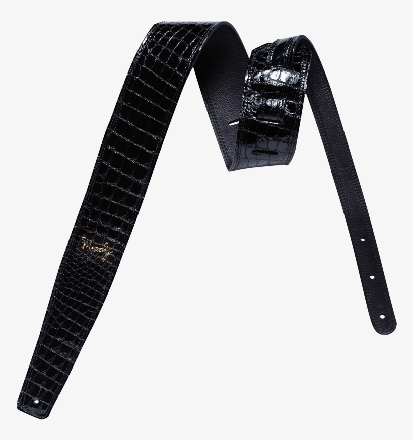 5" Faux Gator Leather Backed Guitar Strap - Black Gator Leather Guitar Strap, transparent png