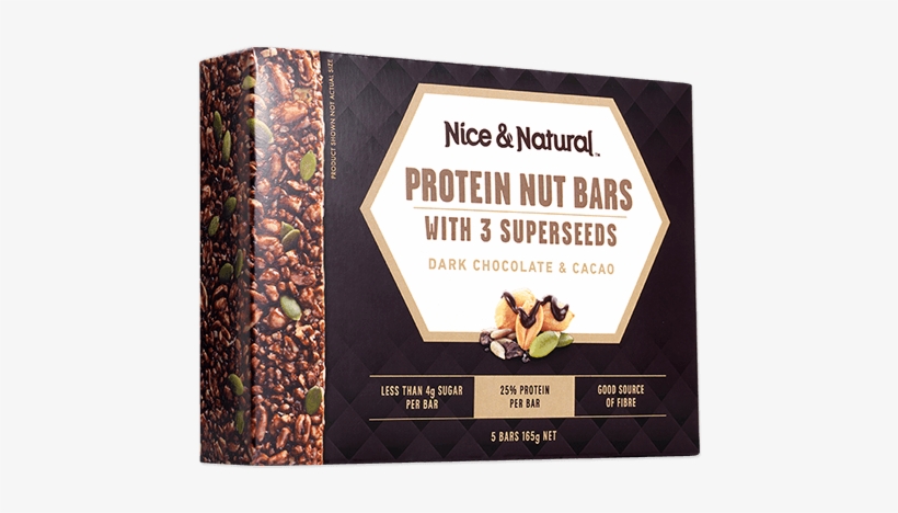 Dark Chocolate & Cacao Product Image - Nice And Natural Protein Nut Bar Calories, transparent png