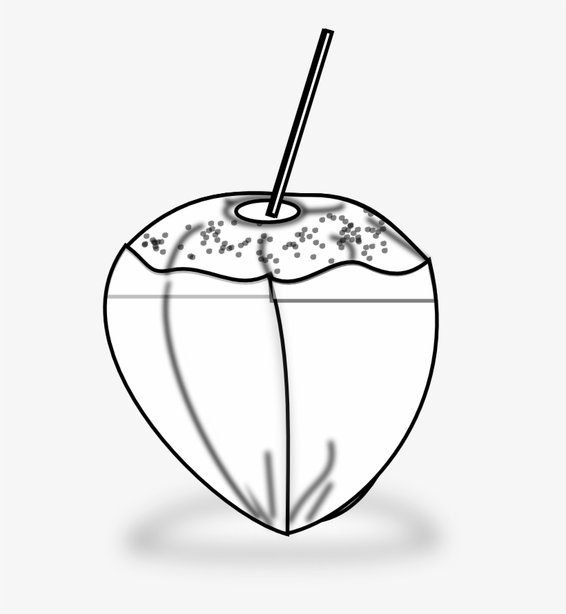 Food Corner Black And White Vector - Coconut Images Clip Art Black And White, transparent png