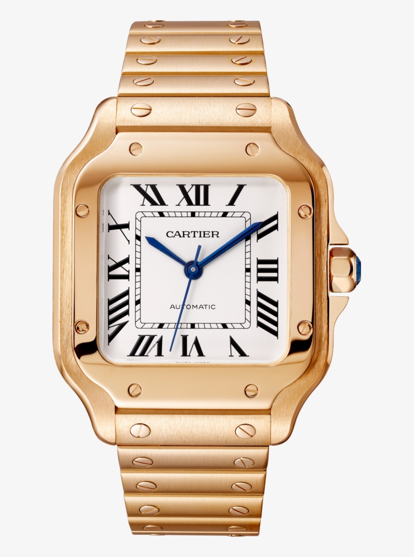 Santos De Cartier Watchmedium Model, Automatic, Pink - Santos De Cartier, transparent png