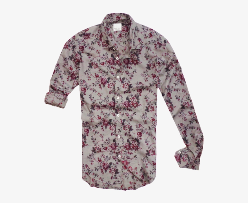 ~zara Slim Fit Floral Grey Long Sleeve Shirt - Floral Shirt Zara Men, transparent png