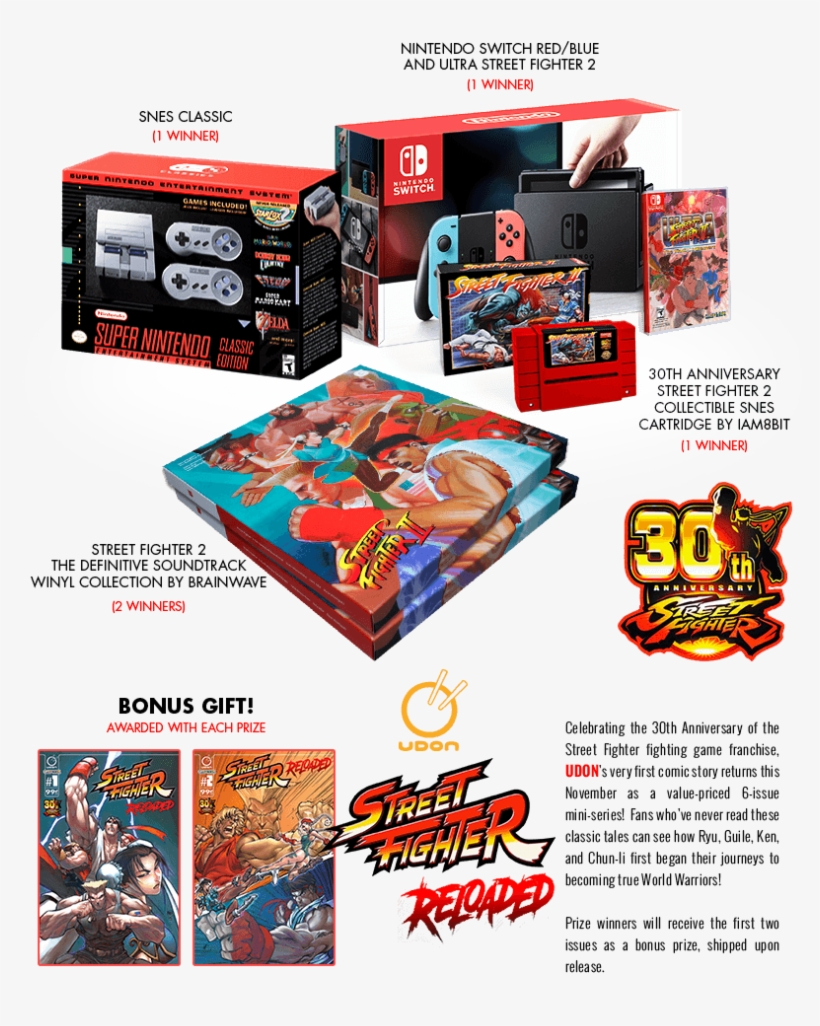 Enter Our Sf30 Giveaway For A Chance To Win Collectible - Street Fighter 30th Anniversary Nintendo Switch, transparent png